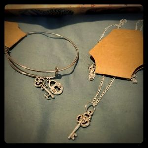 Charm bracelet and necklace set 3 for $20 🎀